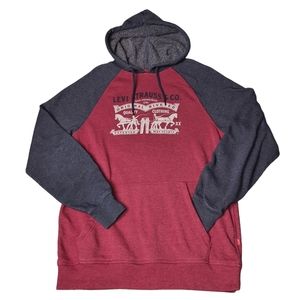 Levi's Two-Horse Logo Graphic Hoodie Pullover Standard Fit SZ S